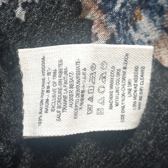 Free people black floral pullover tunic top sz small - Picture 10 of 10